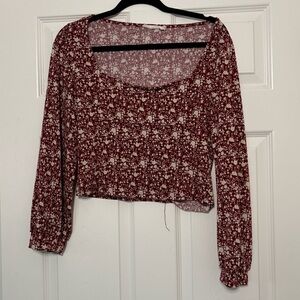 Lush Maroon Floral Blouse